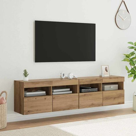 TV-Wandregale 2 pcs Artisan-Eiche 80 x 30 x 40 cm Holzwerkstoff