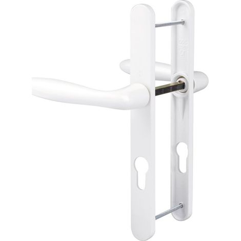Hoppe Et Cie – Poignée de fenêtre blanche signalisation – Entraxe 195 mm – Béquille double pour portes-fenêtres – Pour épaisseur 68 à 77 mm (1/2)