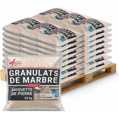 Granulats moquette de pierre marbre - Drainant & haute résistance - 1200 kg (jusqu'à 72 m²) Beige Marbre - ARCANE INDUSTRIES