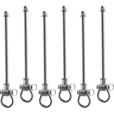 Mophorn Ganchos para columpio paquete de 6, soportes con rodamiento de agujas capacidad de 385 kg por unidad, incluye tornillos y tuercas para madera, para parques infantiles y sillas de yoga (1/5)