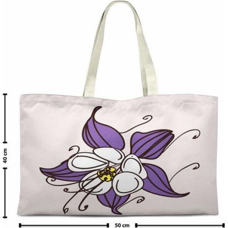 Sac Tote - Coton - 70 x 50 cm - Porté Épaule - Réutilisable - Noir - 1 Pièce (1/2)