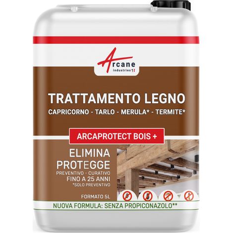 Trattamento legno esterno, interno - ARCAWOOD PROTECT - 980 + - 5 L - ARCANE INDUSTRIES