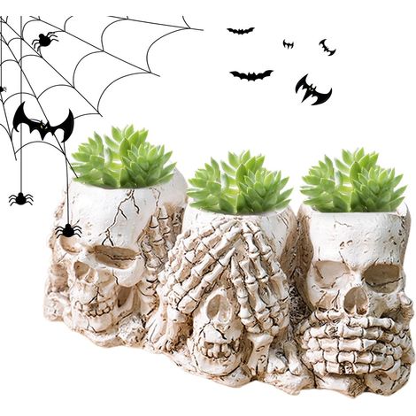 Décoration d'Halloween en résine, pot d'Halloween, pot de fleurs (1/5)