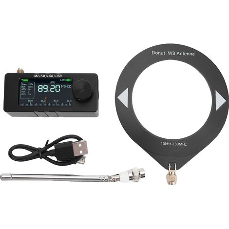 Mini Radio avec écran 1.9 pouces FM AM LSB USB récepteur DSP pleine bande CNC boîtier en alliage d'aluminium (1/5)