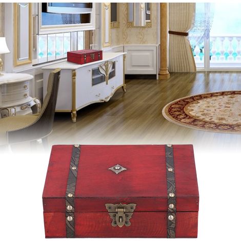 Antike Schmuckschatulle im europäischen Stil, Aufbewahrungsbox für Bürodokumente, Retro-Fotografie-Accessoire, abschließbare Baby-Dokumentenbox. (1/5)
