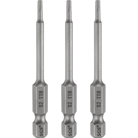 3Pcs Embout Tournevis Torx TT8 1/4" Hex Tige Longueur 2.56"(65mm) (1/5)