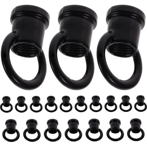 Noir,20 pièces Lot de Crochets de Plafond Robustes Alliage de Zinc Œillets Suspendus pour Lustres et Lampes Accessoires Durables pour Suspension Éclairage