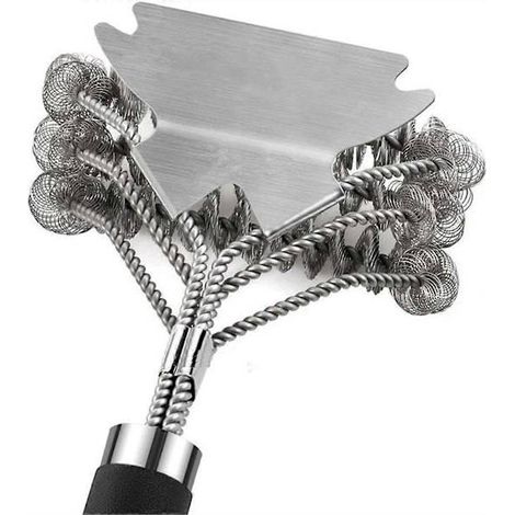 Filiyano-Brosse et grattoir sans balais pour barbecue – Brosse de sécurité pour barbecue – Nettoyeur de grilles de barbecue en acier inoxydable (1/5)