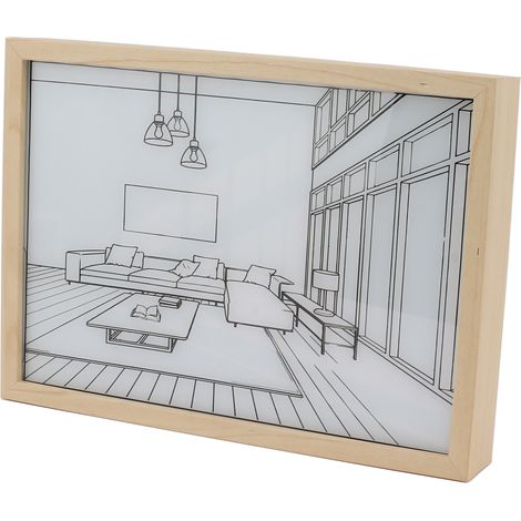 Tableau lumineux LED mural, décoration lumineuse, cadre photo avec ombres portées, 3 couleurs, intensité réglable, pour chambre ou salon, modèle L 3 (1/5)