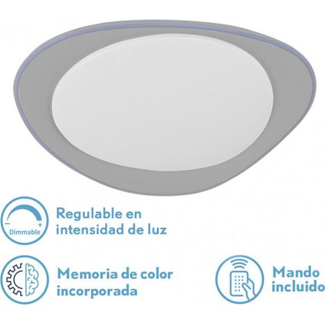 FAB 159685028 Deckenlampe 72w Daire Grey 3000-4000-6500k 5616lm 7x55x55cm Fernbedienung + Reg.int + Speicher