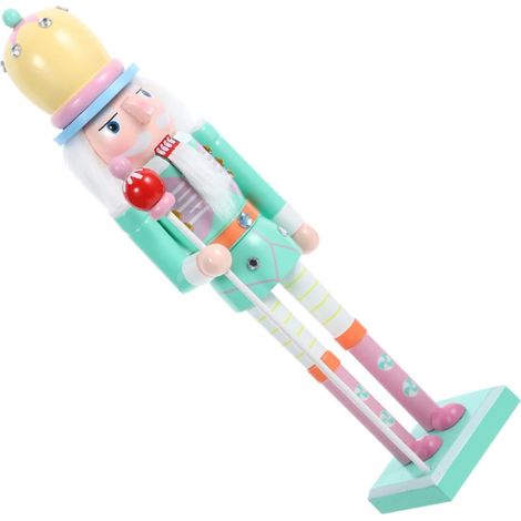 Marionnette de Soldat Casse-Noisette en Bois Vert pour Décoration Festive de Noël, Figurine Charmante de 50cm pour Décor de Maison et Fêtes (1/5)