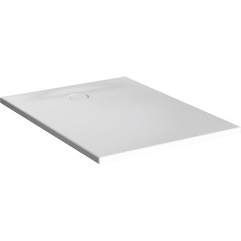 VitrA Receveur de douche rectangle Leaf 100x80 cm - Acrylique blanc mat texturé, recoupable, ultra-plat (1/5)