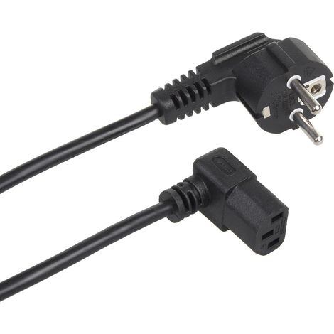 Câble d'alimentation coudé 3 Broches connecteur EU 1,5 m (1/5)