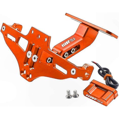 Support de plaque d'immatriculation universel avec éclairage LED pour motos 2012-2016 (orange) (1/5)