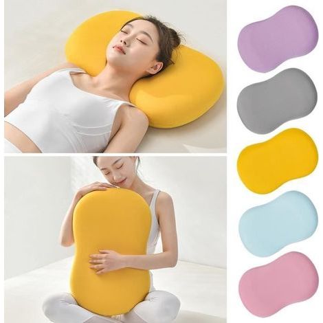 (Gelb) Ergonomisches Nackenstützkissen aus Memory-Schaum, 55 x 35 cm, Seitenkissen mit waschbarem Bezug, gelb (1/4)