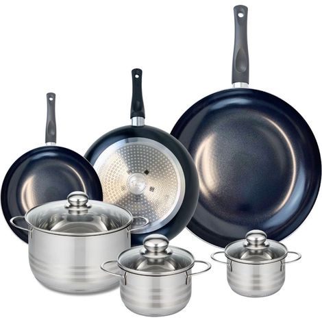 Ensemble de 3 Poêles de cuisson 20, 24 et 32 cm et 3 faitouts 12, 14 et 20 cm Elo Prima Brillant (1/5)