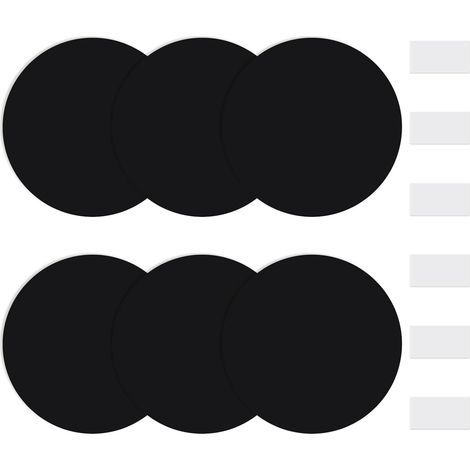 Lot de 6 cache-trous ronds en plastique PVC pour trous et rayures (noir, 63 mm) (1/5)