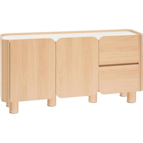Buffet 2 Portes & 2 Tiroirs "Homelya" 160cm Naturel (1/5)