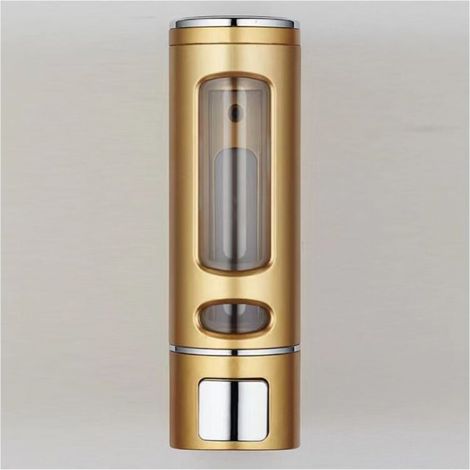 BEBUSINGOTO Dispensador de jabón individual dorado de 400 ml, dispensador de gel de ducha de pared, jabonera. (1/3)
