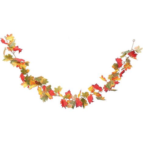 Guirlande de feuilles d'érable suspendues pour décoration de fête d'automne (4 ensembles) (1/5)