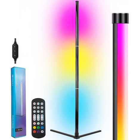 FLITI 155cm RGB LED Floor Lamp, Black, with Remote Control and Bluetooth App, Modern Ambient Lamp for Living Room and Interior Decoration (1/5)