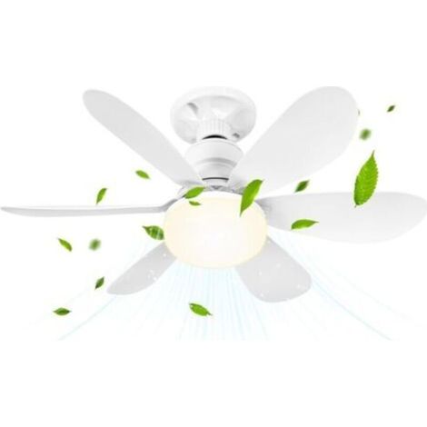 Deckenventilator mit Licht und Fernbedienung, 52 cm, 40 W, kleiner, dimmbarer LED-Deckenventilator mit E27-Fassung