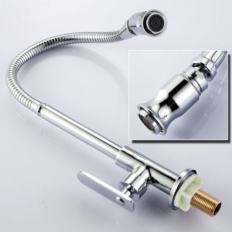 Rubinetto miscelatore per cucina esterna a foro singolo girevole a 360°, rubinetto per acqua fredda, rubinetto per lavanderia. (1/2)