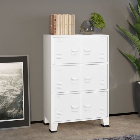 INLIFE Classeur industriel Blanc 75x40x115 cm Métal (1/5)