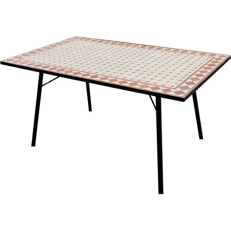 Tavolo Rettangolare da Giardino 150x90cm in Ferro Vorghini Mosaico (1/2)