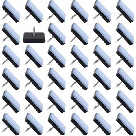 (25 x 25 mm) Packung mit 50 Teflon-Möbelgleitern, Möbelgleitern mit Nägeln, Stuhlgleitern zum Annageln (1/5)