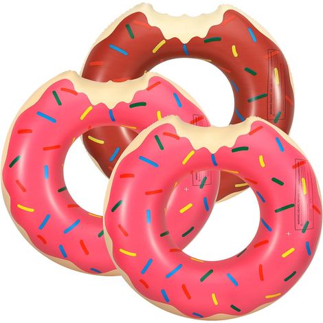 Inflatable Swimming Ring PVC Swimming Ring with Cute Pattern for Adults Swimming Accessory Easy to Inflate Carry Indoor Outdoor (1/5)