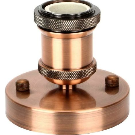 Douille De Lampe E27 Vintage Adaptateur Lumière Socket Rétro Lustre Sans Fil En Céramique à L'intérieur,Laiton Antique Rouge (1/5)