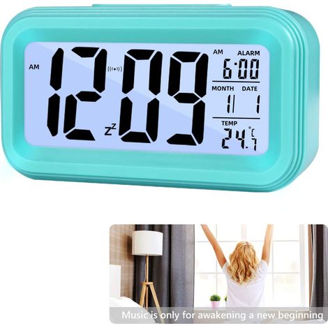 Réveil numérique intelligent, veilleuse intelligente réglable, fonction snooze, affichage de la température et de la date, convient aux adultes et aux enfants (1/5)