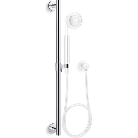Kohler Polished Chrome Handshower Shower Bar Riser Rail 762mm + Slide Mount Bar
