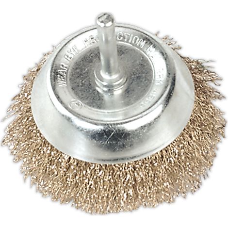 Sealey SCB75 75mm Crimped Wire Cup Brush with 6mm Shaft (1/2)