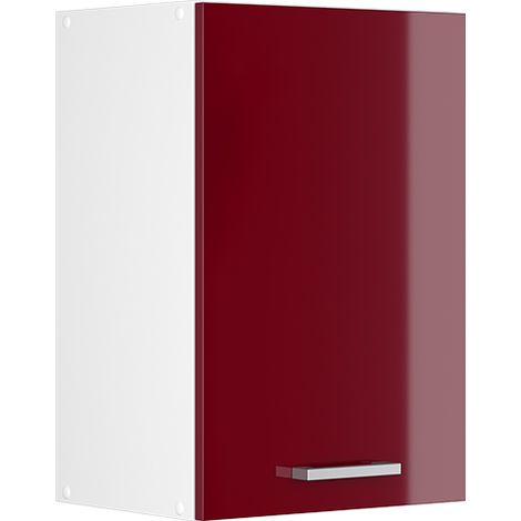 Pensile universale R-Line, Bordeaux lucido, 40 cm con ripiani aperti, Vicco