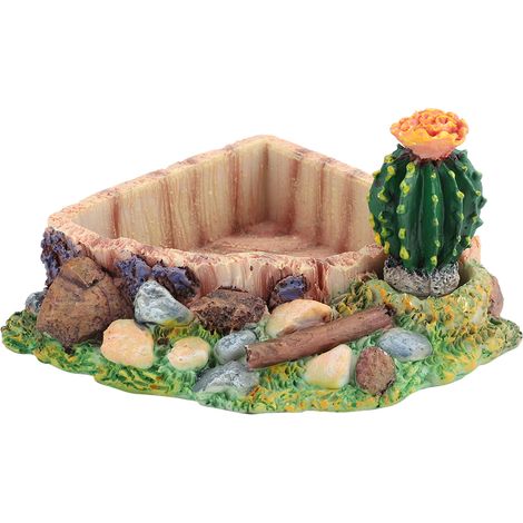 Bol d'eau d'alimentation pour Reptile, tortue, lézard, assiette avec Cactus, décoration de la maison (1/5)