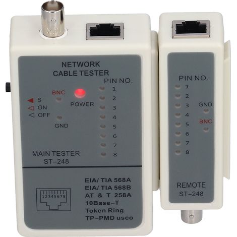 RJ45-, RJ12- und RJ11-Kabeltester mit automatischer Scanfunktion, Netzwerkdrahtdetektor, 9-V-DC-Kabelsuchgerät, Diagnosewerkzeug (1/5)