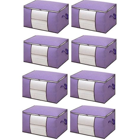 Sac de rangement pour vêtements, boîte de rangement pliable pour couvertures en tissu, organisateur de penderie avec fenêtre transparente