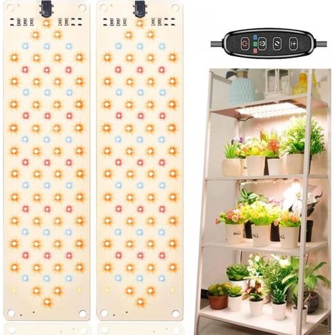 (2PCS) Lampe de plante LED, lumière de plante, 540 LED lumière de plante élèvent le spectre complet de la lumière pour les plantes d'intérieur avec minuterie, 10 types de luminosité (1/5)