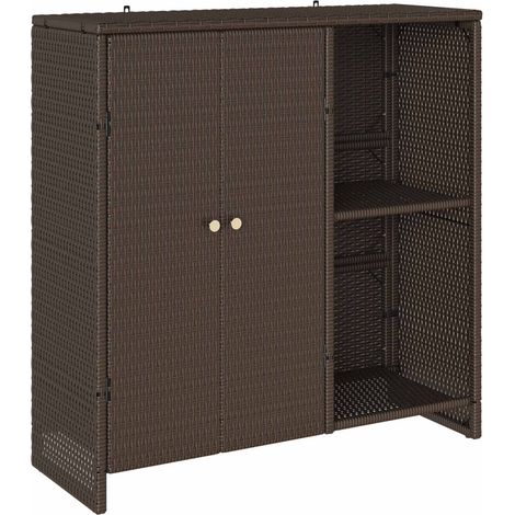 Mueble de almacenaje rectangular moderno de 100 x 36 x 102 cm estilo contemporáneo y práctico ratán marrón 020058055 (1/5)