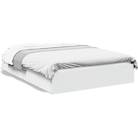 Maison Exclusive - Bettgestell mit Schubladen Weiß 120x190 cm Hol