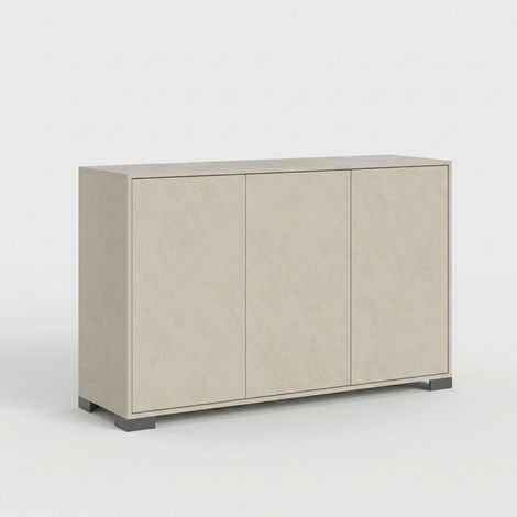 Moderne Anrichte mit 3 Türen für Wohnzimmer, Esszimmer, Küche 130x40x83 Lumina - Beige