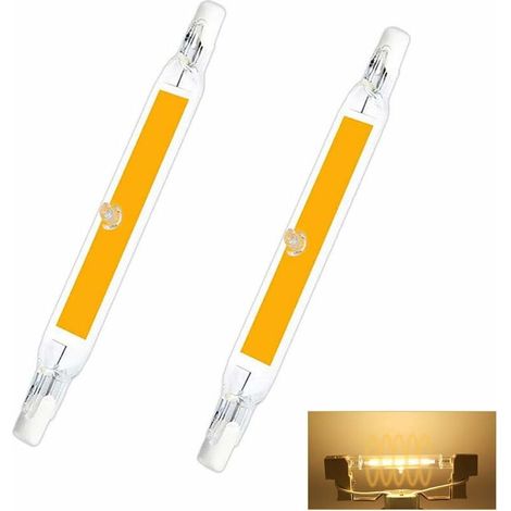 VURAHOME - Ampoule LED 118mm, 1000LM, R7S 15W COB LED Équivalent Halogène R7S J118 100W 120W, 360 Degrés Dimmable, LED R7S 118mm Slim pour Plafonnier/Lampadaire, Lot de 2,Warm White (1/5)