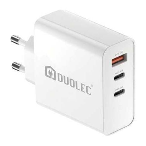 Cargador Triple 65W Blanco DUOLEC