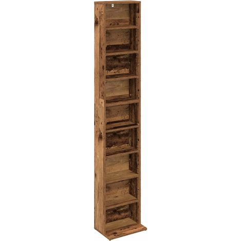 Mobile per CD Legno antico 33 x 23,5 x 175 cm vidaXL (1/5)
