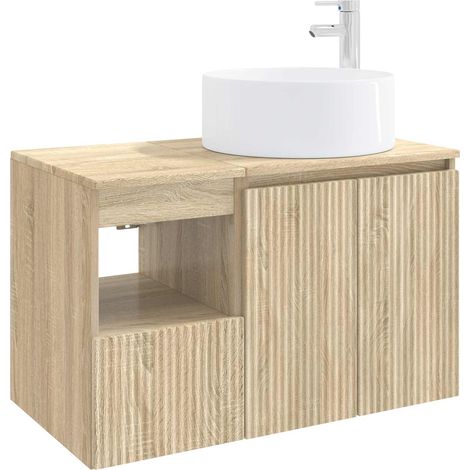 Bathroom Furniture Set 2 pcs Sonoma Oak Engineered Wood vidaXL (1/5)