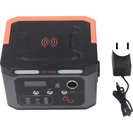 Station de charge portable 500W, alimentation de secours extérieure, générateur solaire avec lampe LED, prise US 100-240V, batterie d'urgence pour camping et survie (1/5)