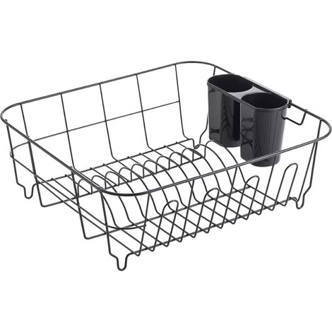 Égouttoir à vaisselle Bari - Noir - 2 compartiments - Design minimaliste - Matériaux de haute qualité (1/2)