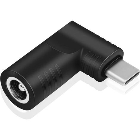 (DC 6.3x3.0mm)Adaptateur DC vers USB C,Adaptateur de Charge 90 degrés DC 6,3mm x 3,0mm Femelle vers PD 65W USB C Type Male Power Plug pour téléphones Mobiles,Ordinateurs Portables (1/5)